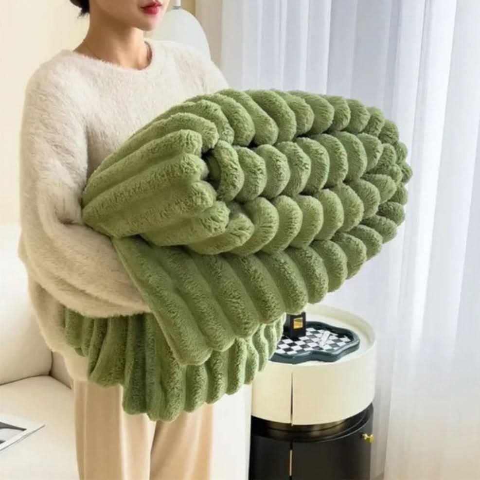 NimbusNest Cosy Blanket Ultra Soft Ribbed Texture For Relaxing Home Nights