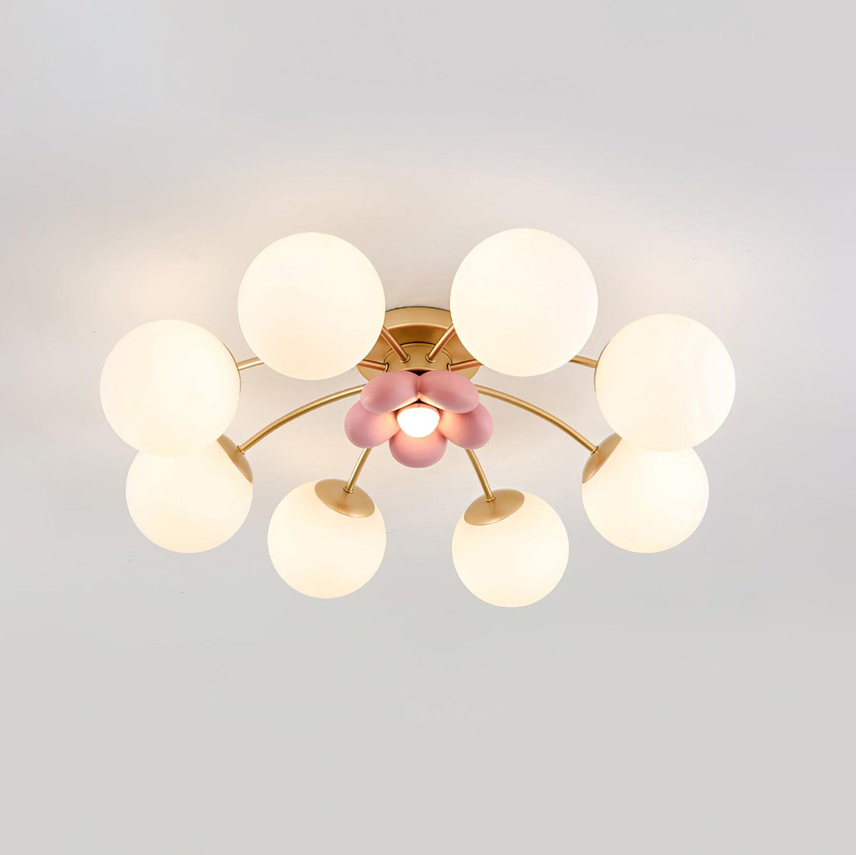 Blossura Pink Petal Ceiling Light, Hardwired Multi-Head
