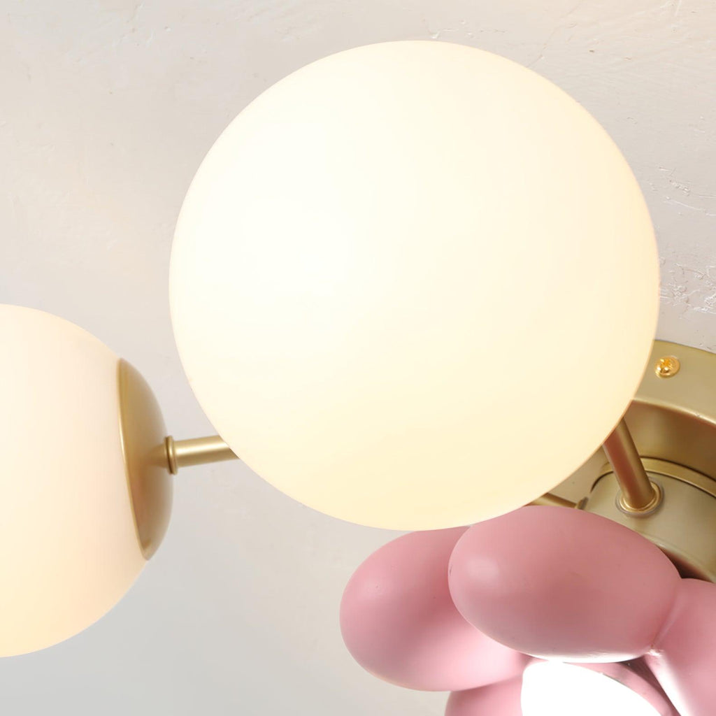 Blossura Pink Petal Ceiling Light, Hardwired Multi-Head
