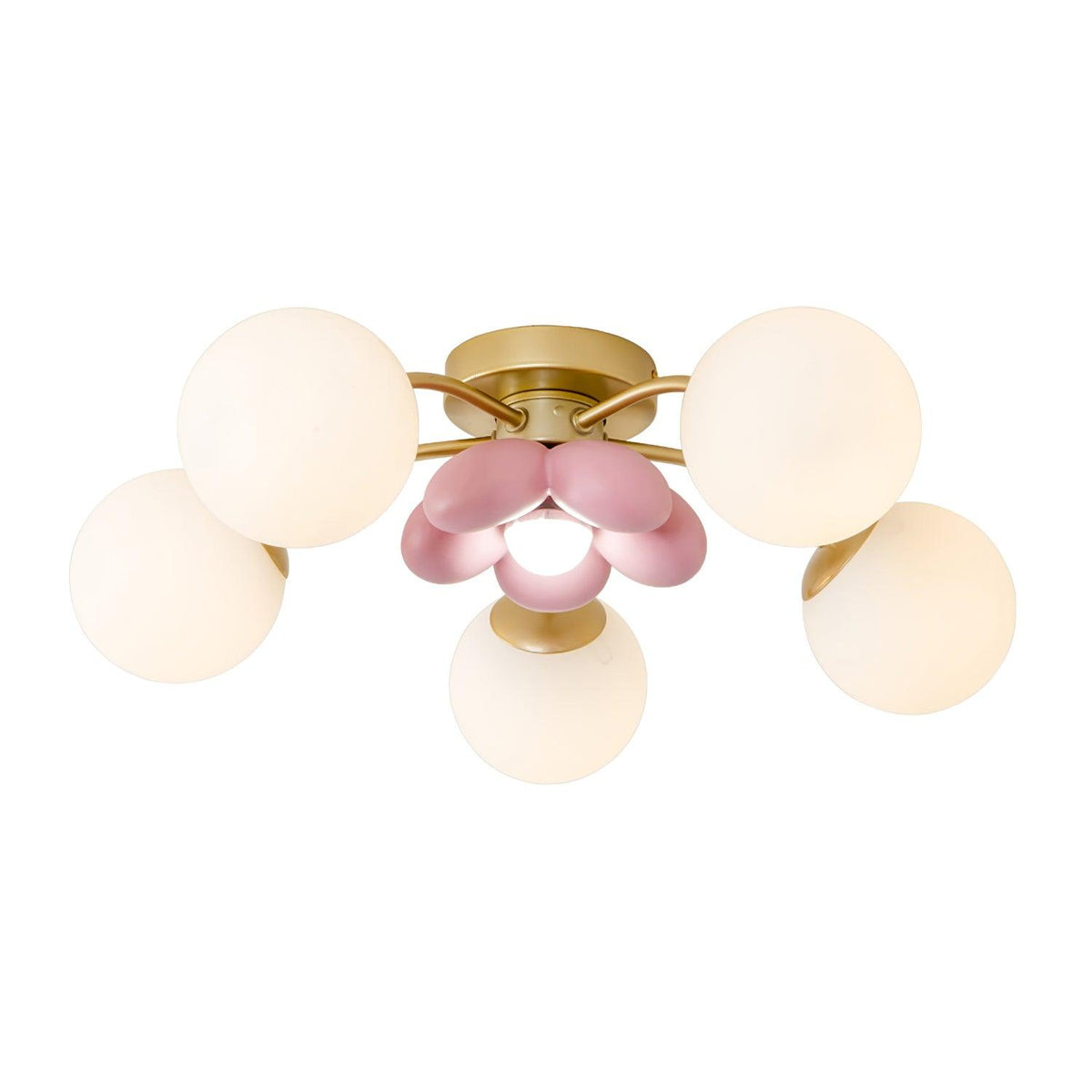Blossura Pink Petal Ceiling Light, Hardwired Multi-Head
