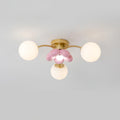 Blossura Pink Petal Ceiling Light, Hardwired Multi-Head