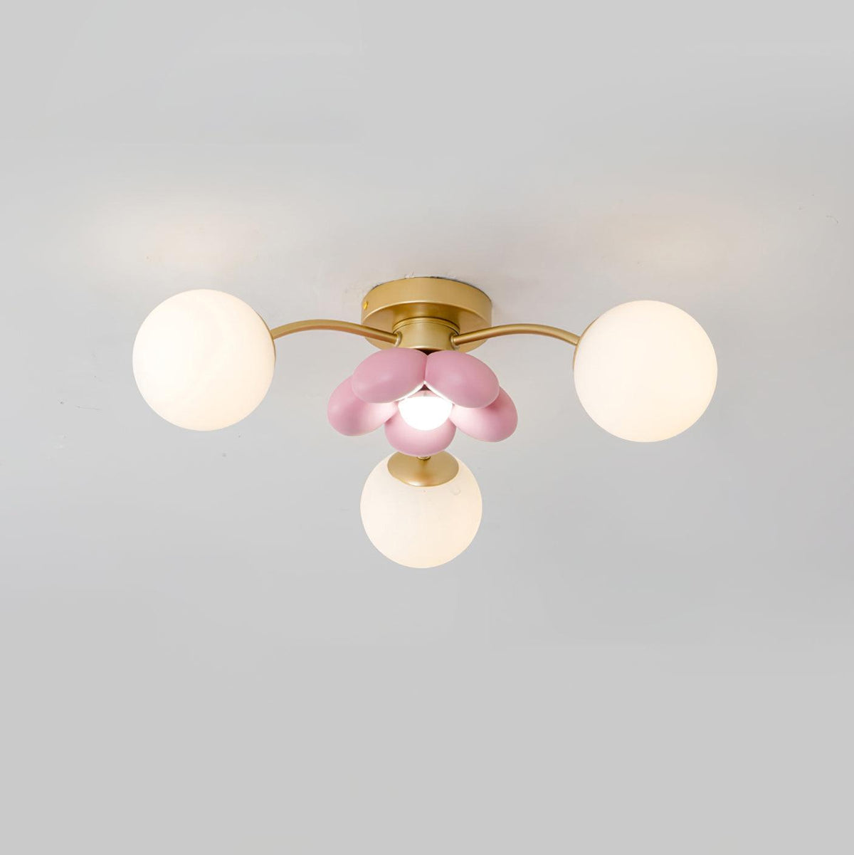 Blossura Pink Petal Ceiling Light, Hardwired Multi-Head