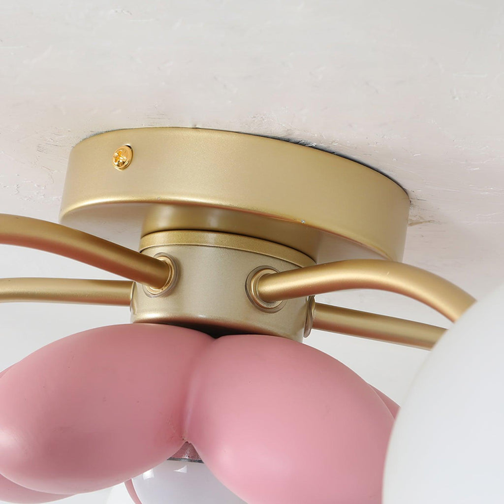 Blossura Pink Petal Ceiling Light, Hardwired Multi-Head