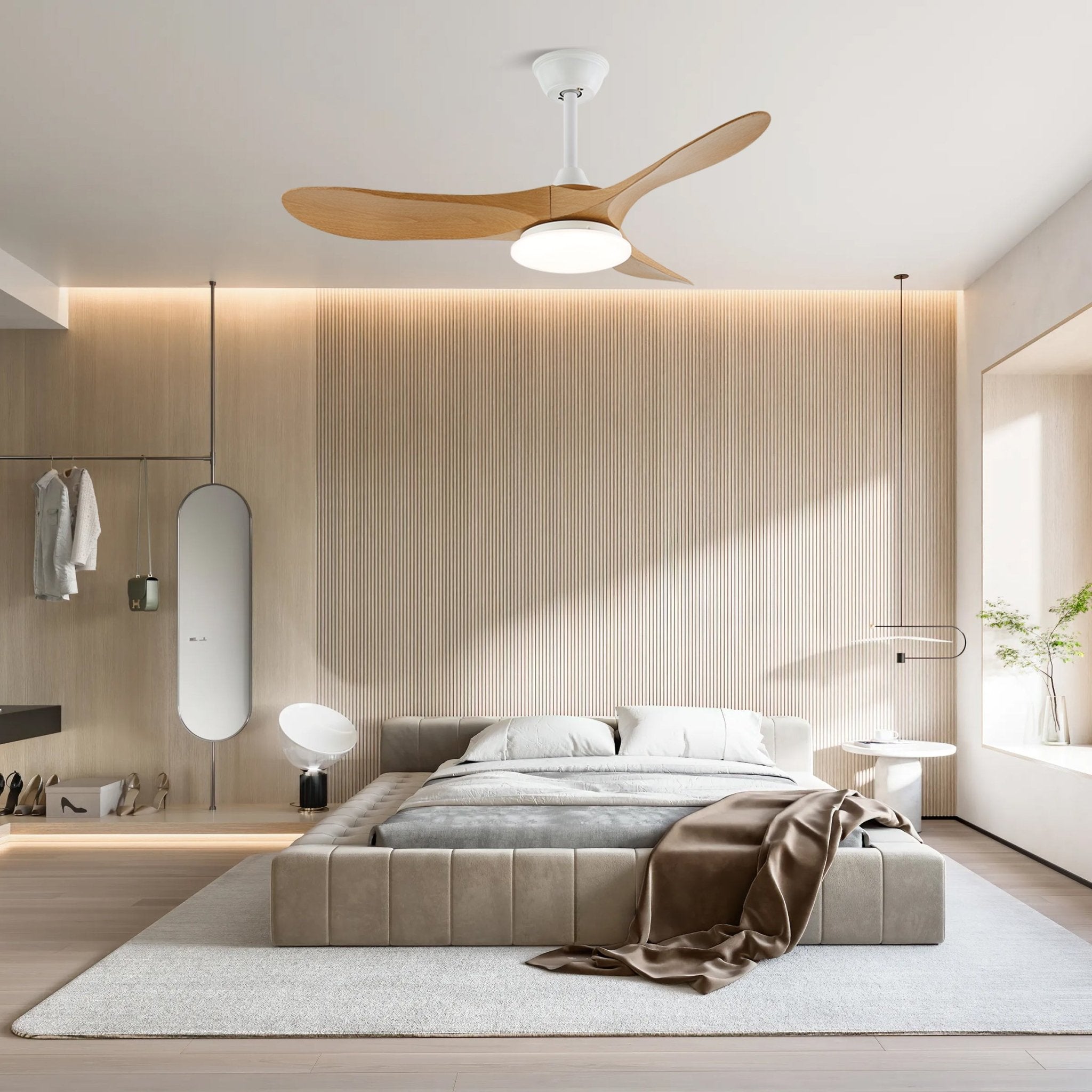 Stropní ventilátor se světlem Virelo — varianty velikosti 42"/52"