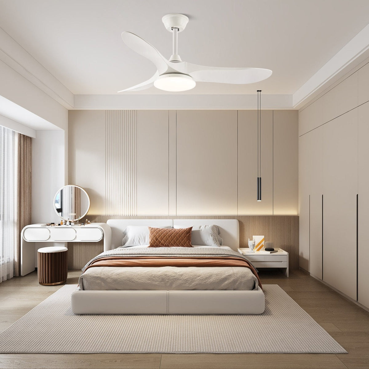 Stropní ventilátor se světlem Virelo — varianty velikosti 42"/52"
