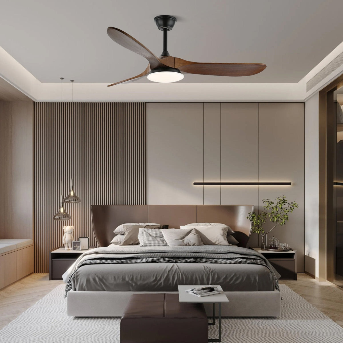 Stropní ventilátor se světlem Virelo — varianty velikosti 42"/52"