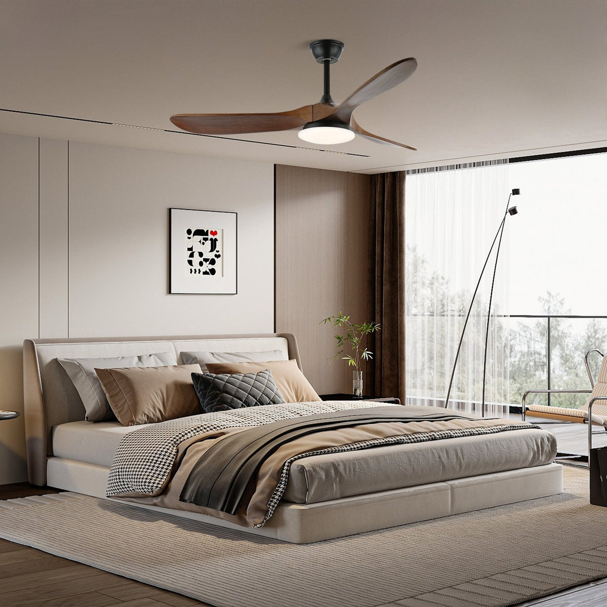 Stropní ventilátor se světlem Virelo — varianty velikosti 42"/52"