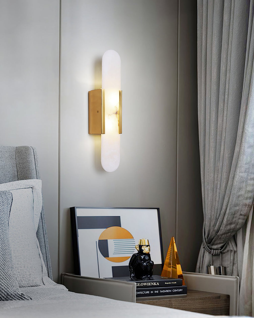 雪花石膏长方形壁灯——抛光极简设计