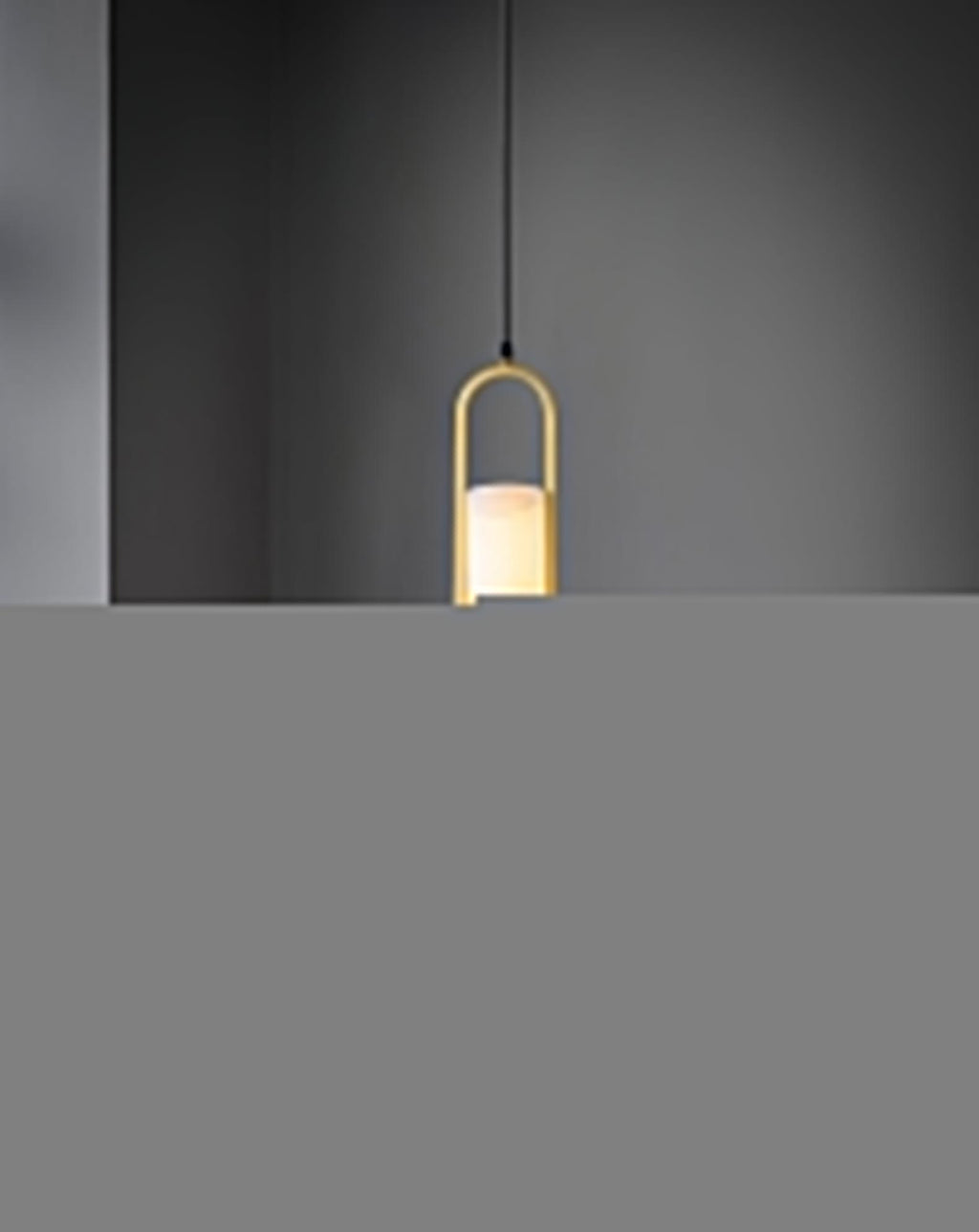 Aethyn Arch Pendant Light — Alabaster Shade, Brass Base