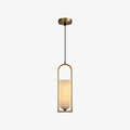 Aethyn Arch Pendant Light — Alabaster Shade, Brass Base