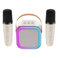 Mini karaoke hangszóró szett - Két vezeték nélküli mikrofon - RGB világítás - Bluetooth 5.3 - USB-C - 3 színben