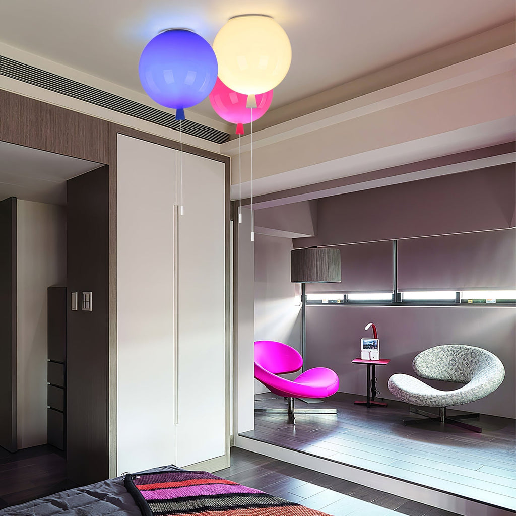 مصباح سقفي مسطّح بتصميم منطاد حالم – بسلك سحب وشكل خيالي