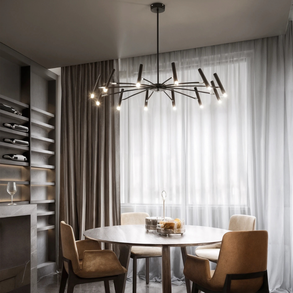 Lámpara de araña elegante para cocina Meravi con iluminación LED