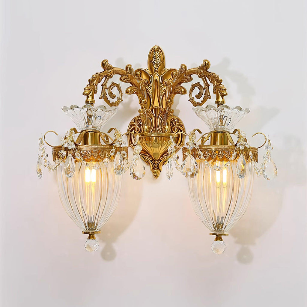 Elosia Gold Double Wall Lamp — E26 Socket, 110V–240V