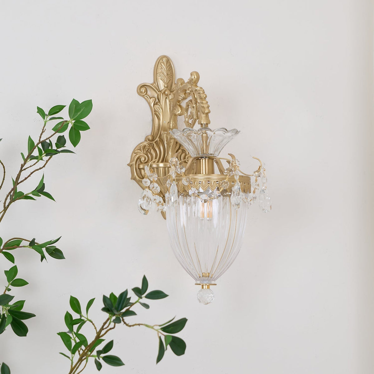 Elosia Gold Double Wall Lamp — E26 Socket, 110V–240V