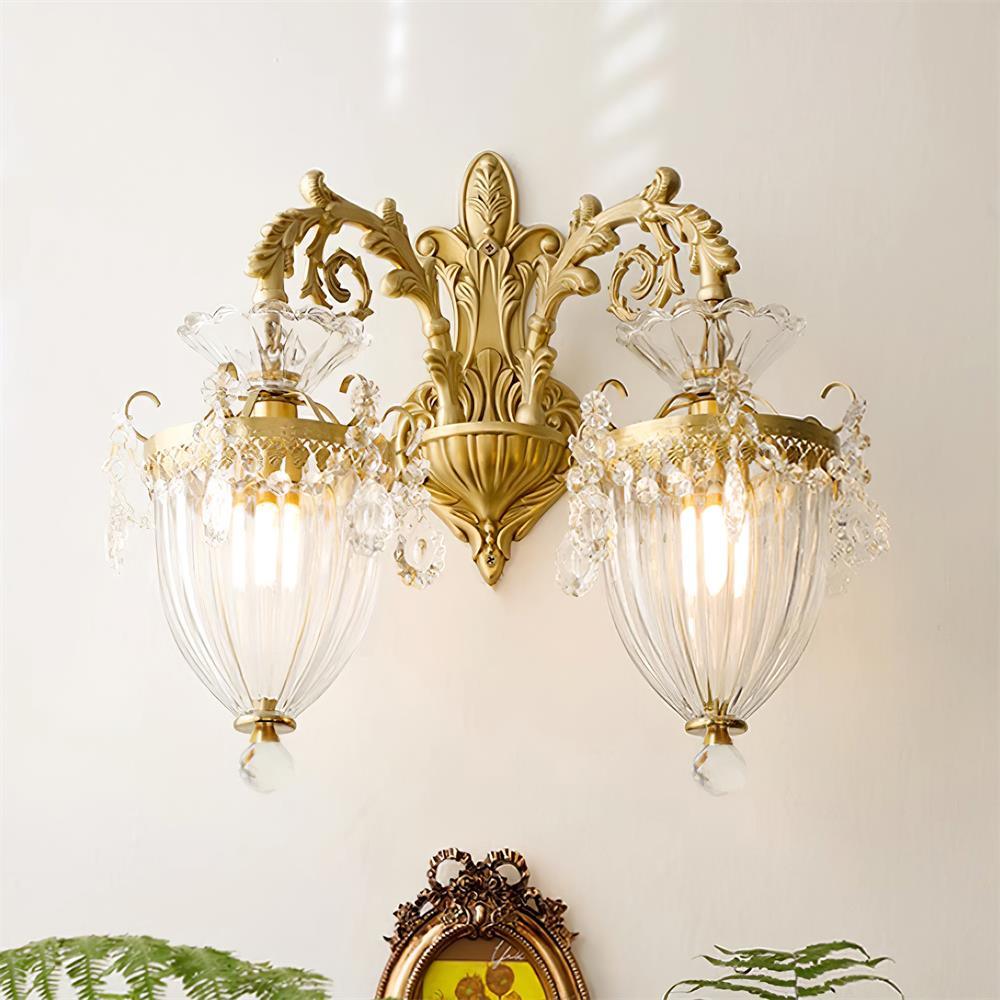 Elosia Gold Double Wall Lamp — E26 Socket, 110V–240V
