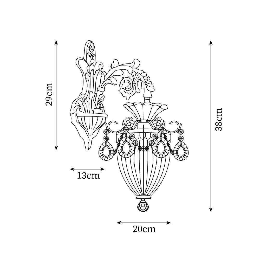Elosia Gold Double Wall Lamp — E26 Socket, 110V–240V