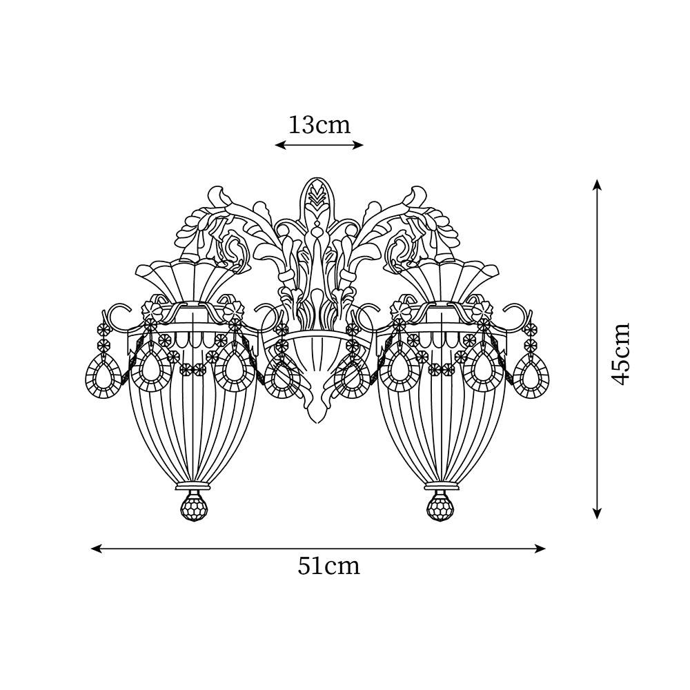 Elosia Gold Double Wall Lamp — E26 Socket, 110V–240V