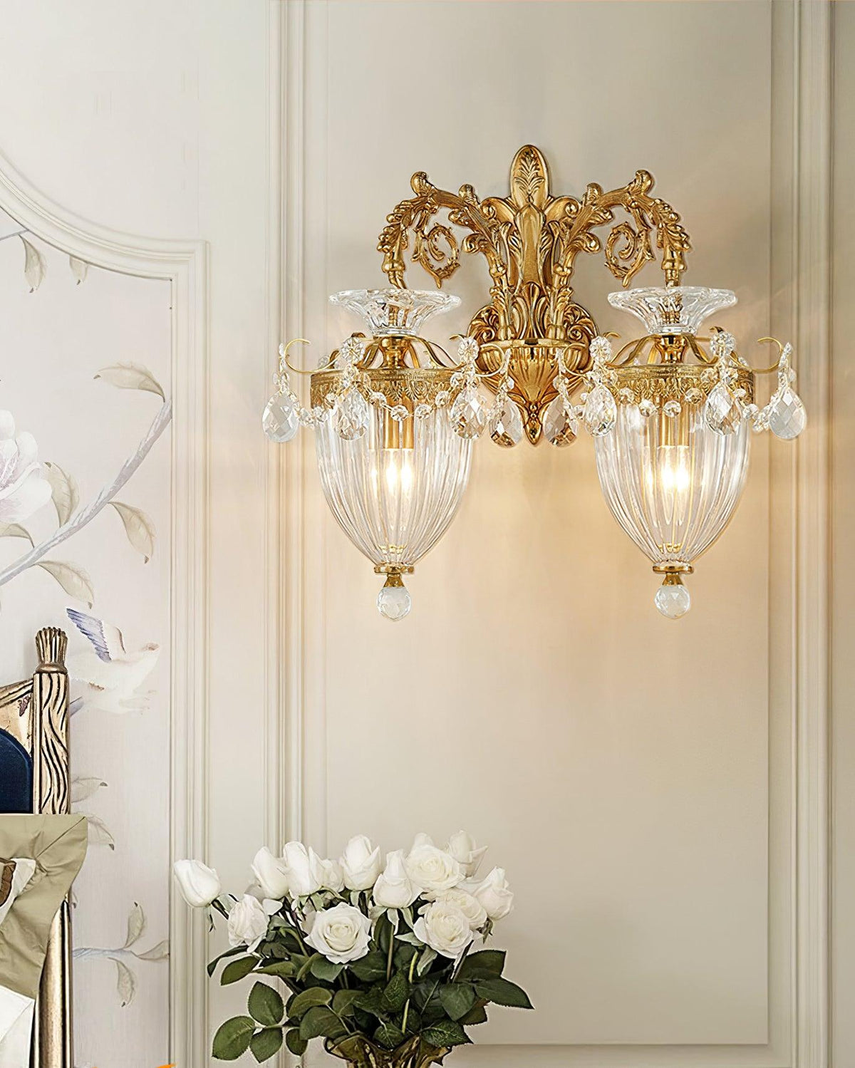 Elosia Gold Double Wall Lamp — E26 Socket, 110V–240V