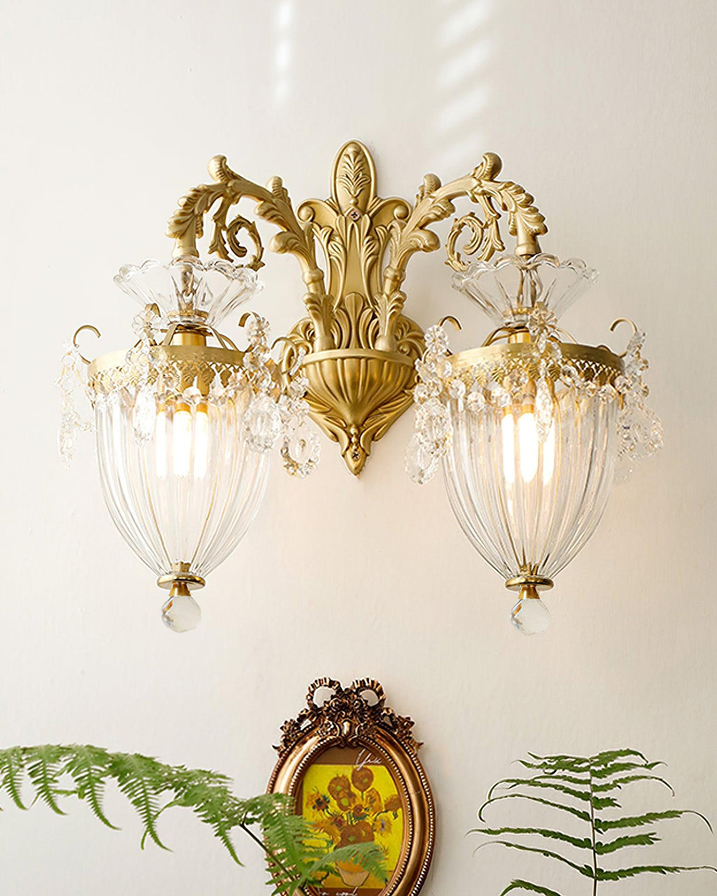 Elosia Gold Double Wall Lamp — E26 Socket, 110V–240V
