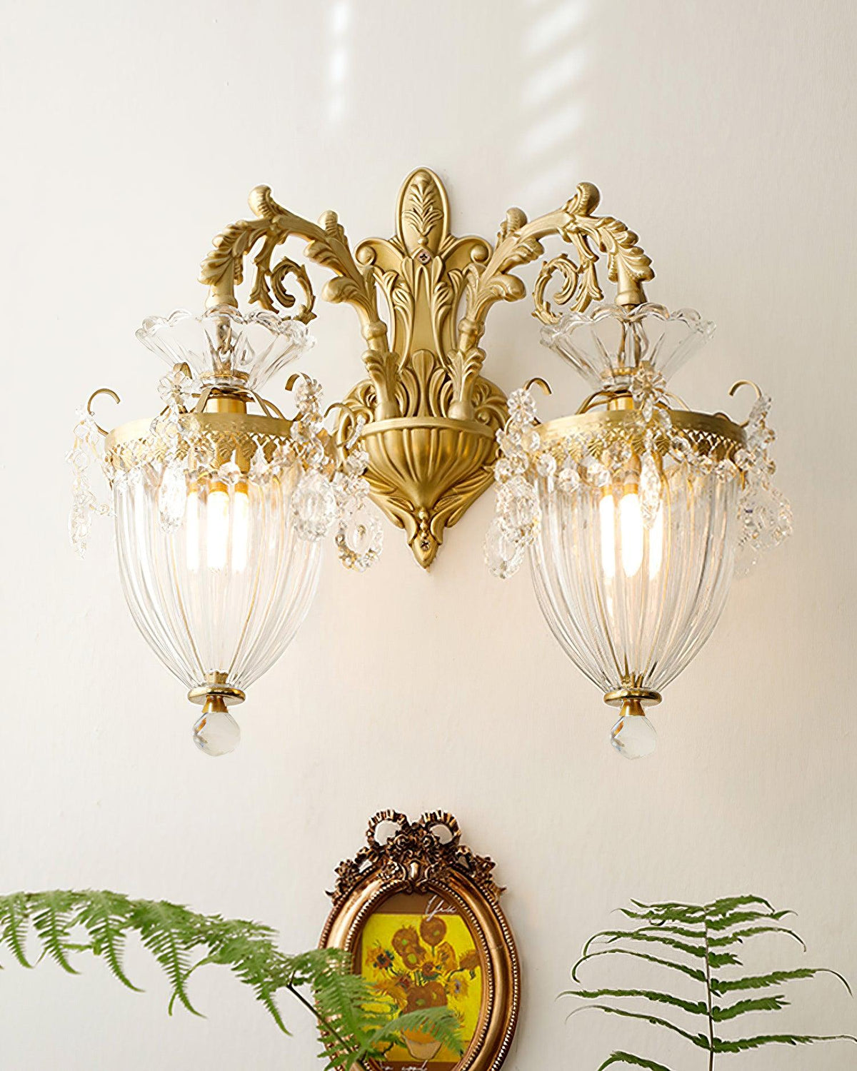 Elosia Gold Double Wall Lamp — E26 Socket, 110V–240V