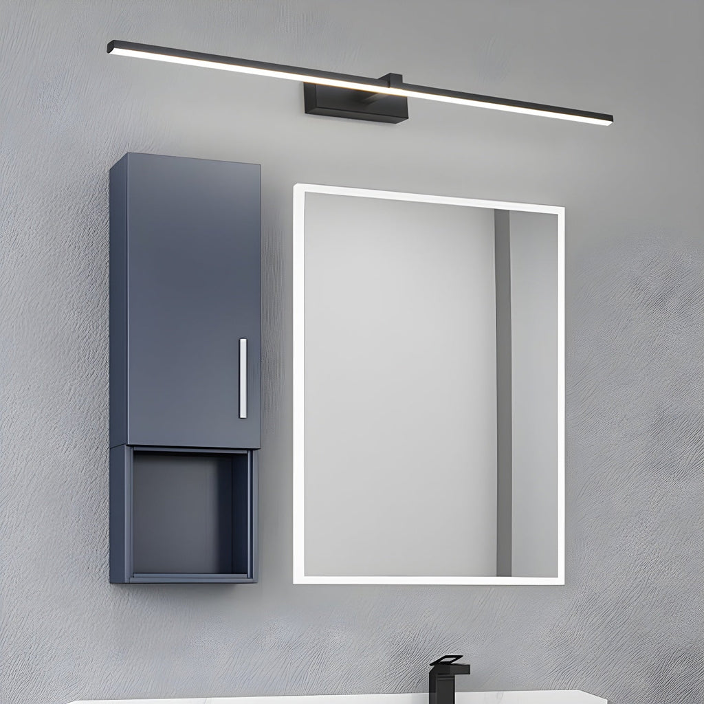 Aplica metalică LED de perete subțire — lampă liniară pentru oglindă