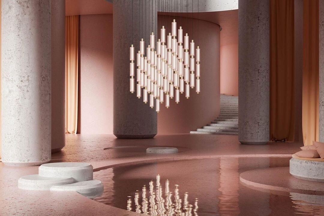 Trillium-pendellampe — Trefliget hængelampe inspireret af perler