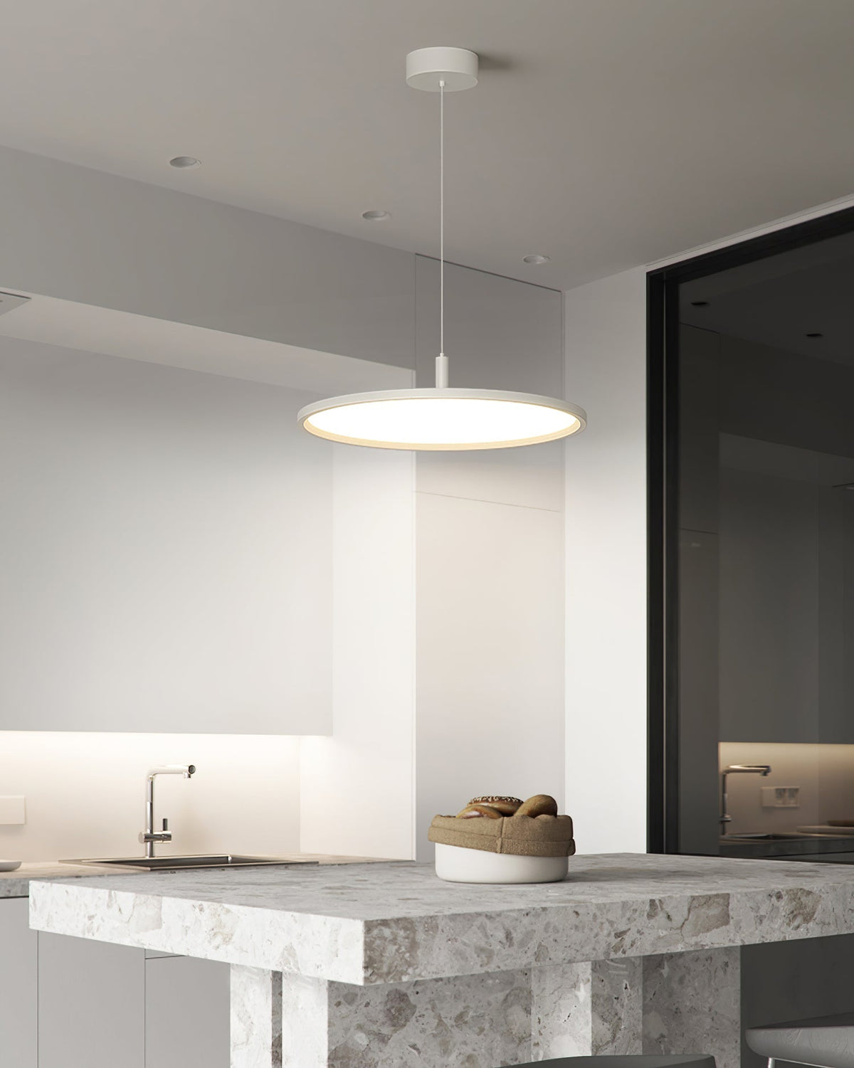 Minimalistische LED-Pendelleuchte mit 3-Farben-Umschaltung