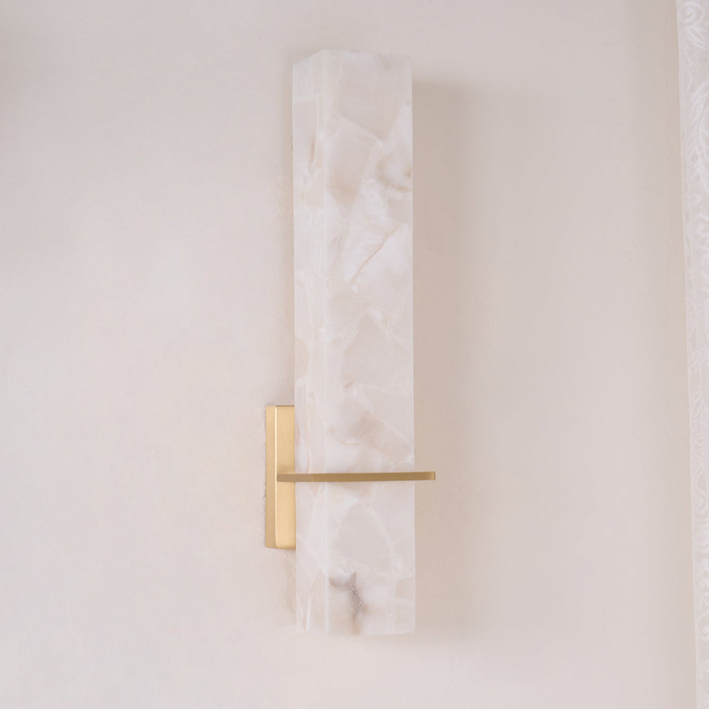 Milan rechteckige Alabaster-Wandleuchte — Moderne Silhouette