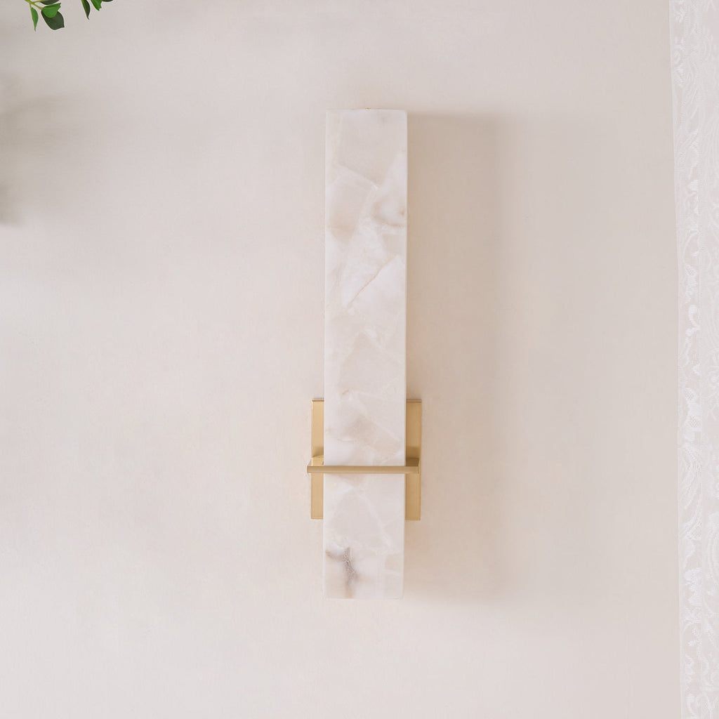 Milan rechteckige Alabaster-Wandleuchte — Moderne Silhouette