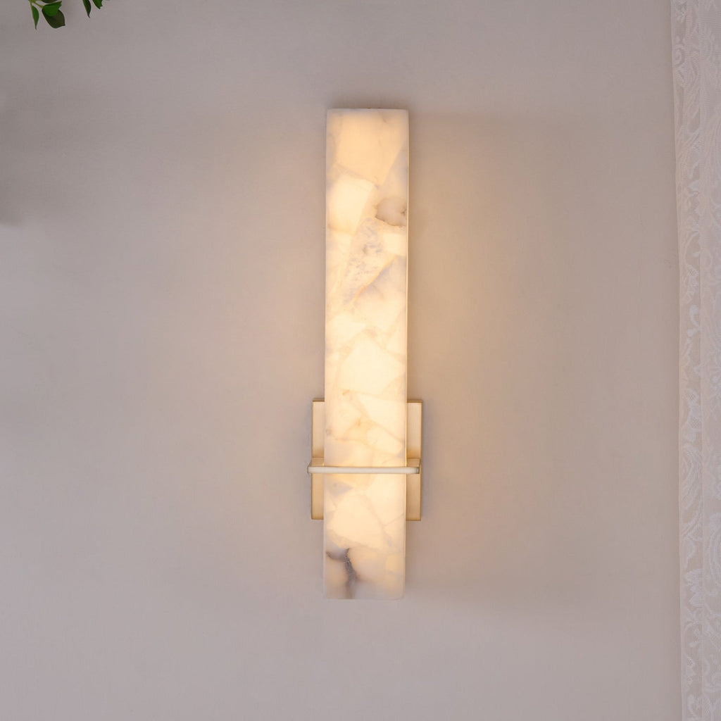Milan rechteckige Alabaster-Wandleuchte — Moderne Silhouette