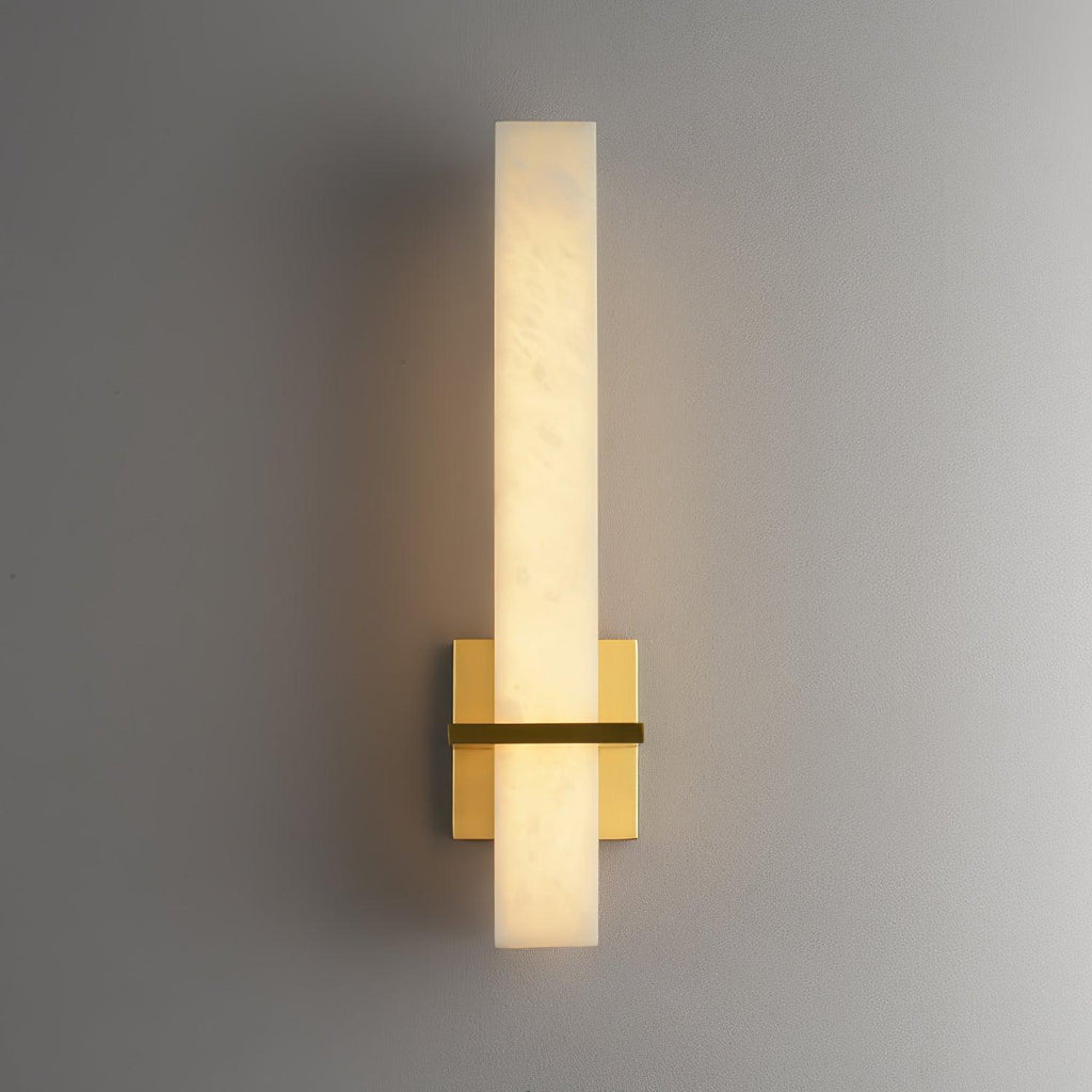 Milan rechteckige Alabaster-Wandleuchte — Moderne Silhouette