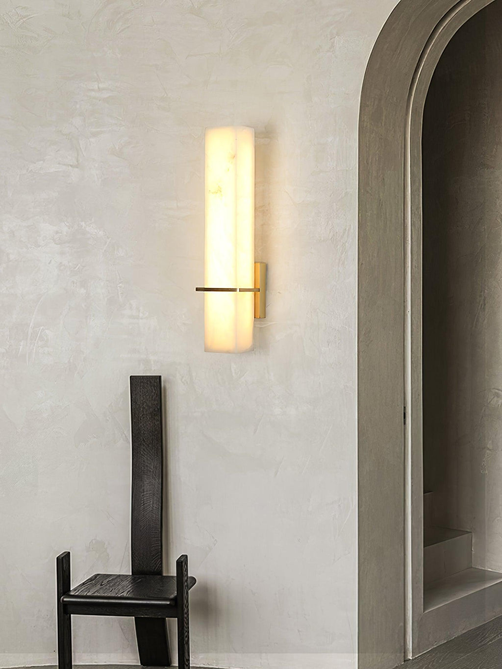 Milan rechteckige Alabaster-Wandleuchte — Moderne Silhouette