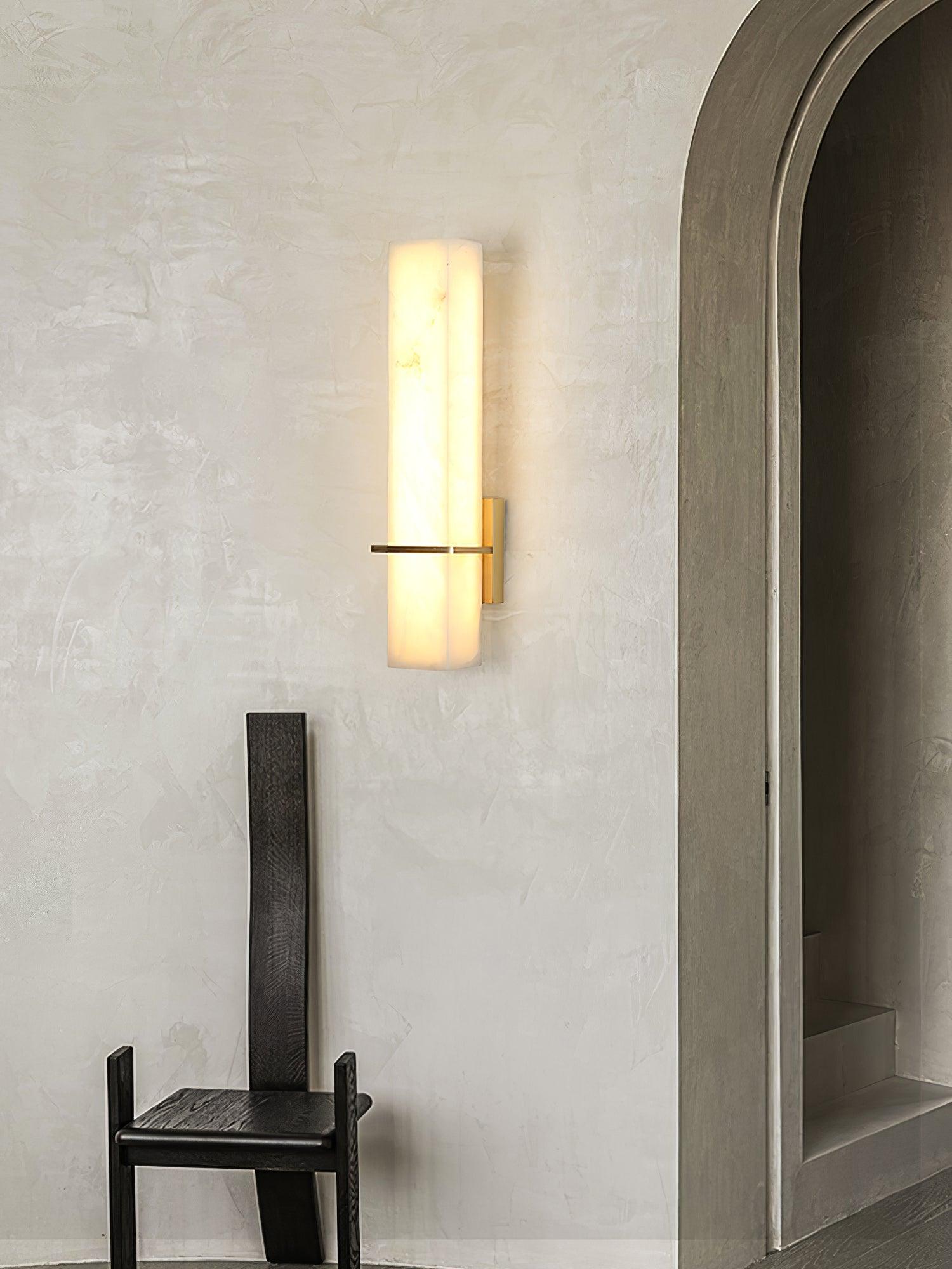 Milan rechteckige Alabaster-Wandleuchte — Moderne Silhouette
