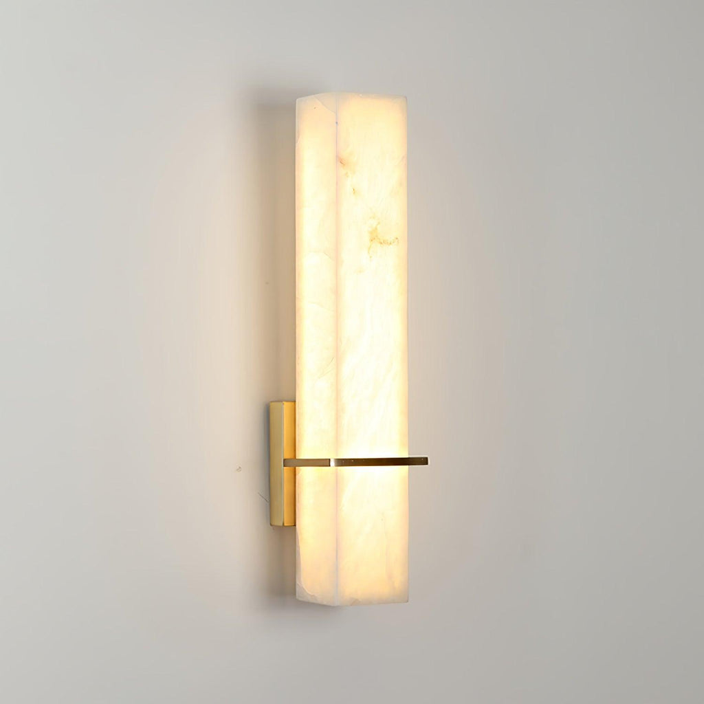 Milan rechteckige Alabaster-Wandleuchte — Moderne Silhouette