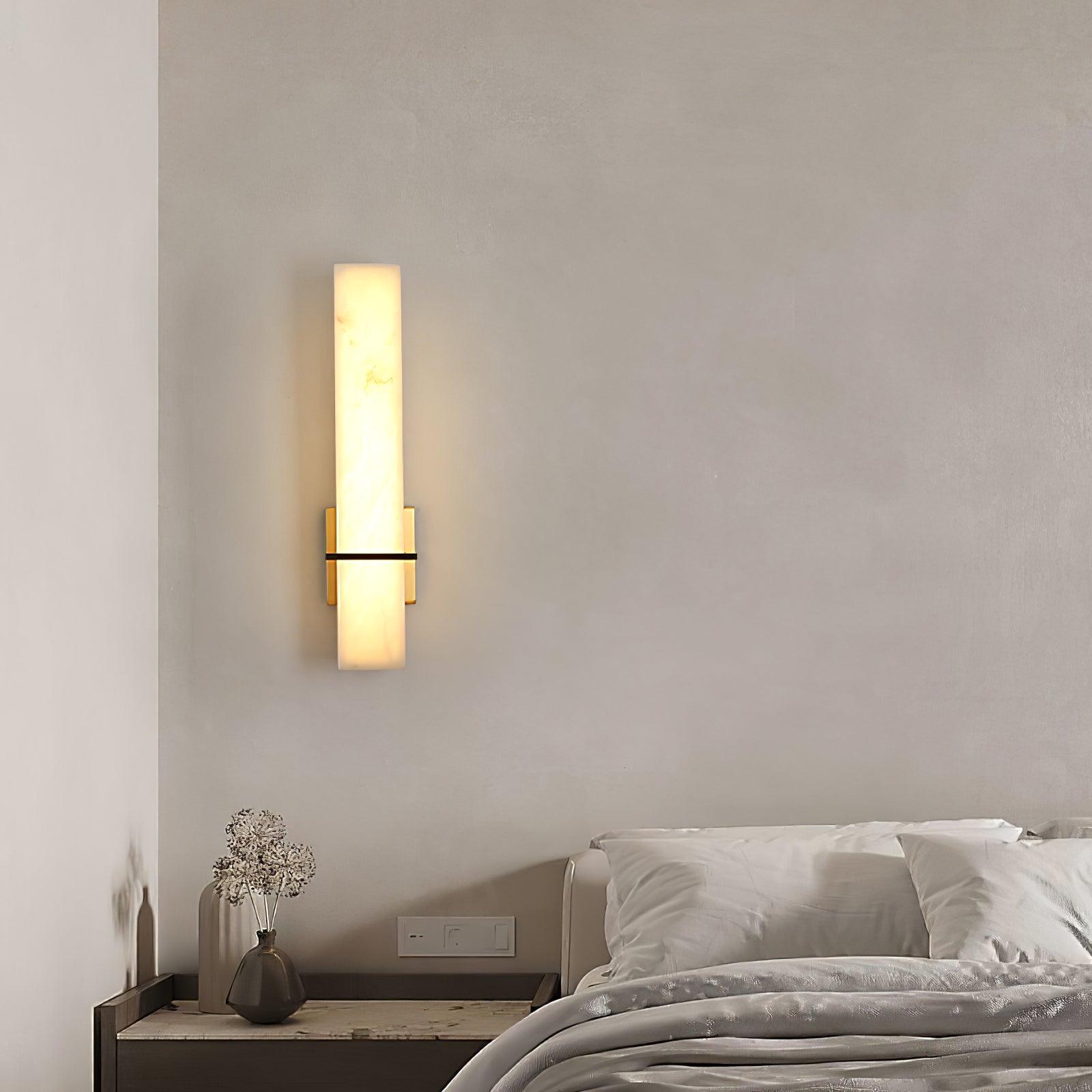 Milan rechteckige Alabaster-Wandleuchte — Moderne Silhouette