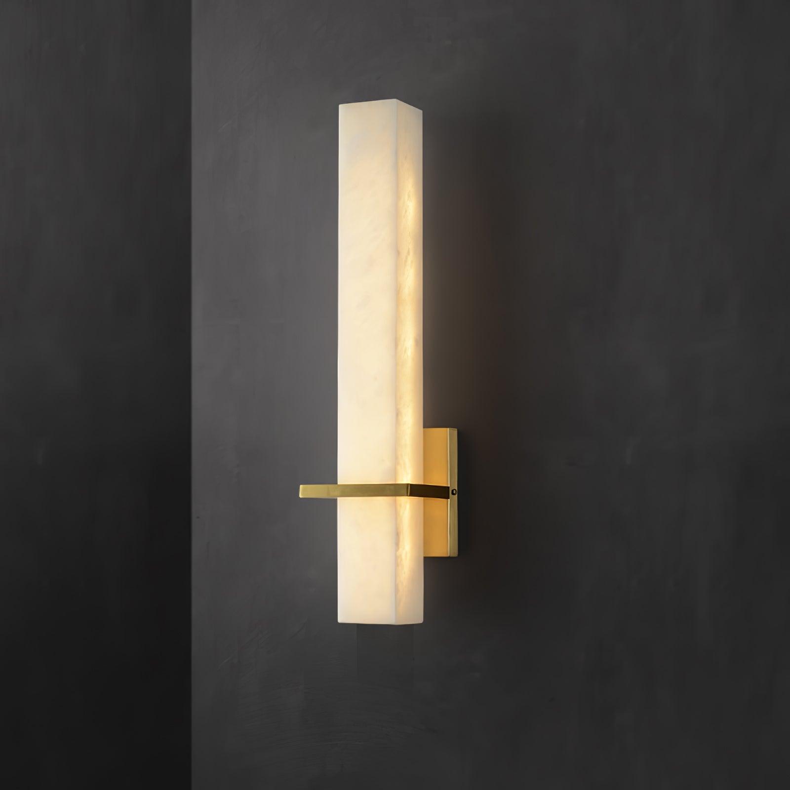 Milan rechteckige Alabaster-Wandleuchte — Moderne Silhouette