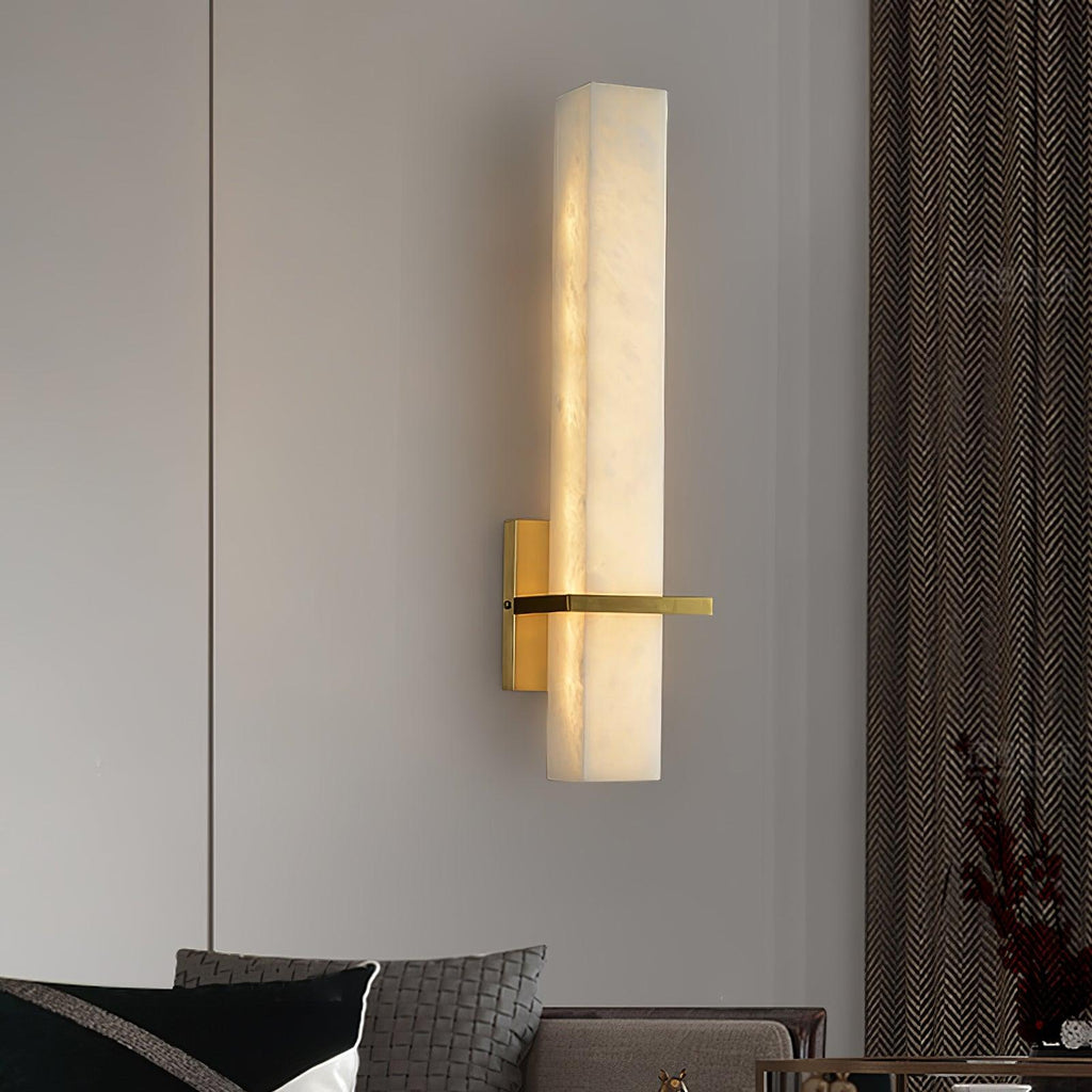 Milan rechteckige Alabaster-Wandleuchte — Moderne Silhouette