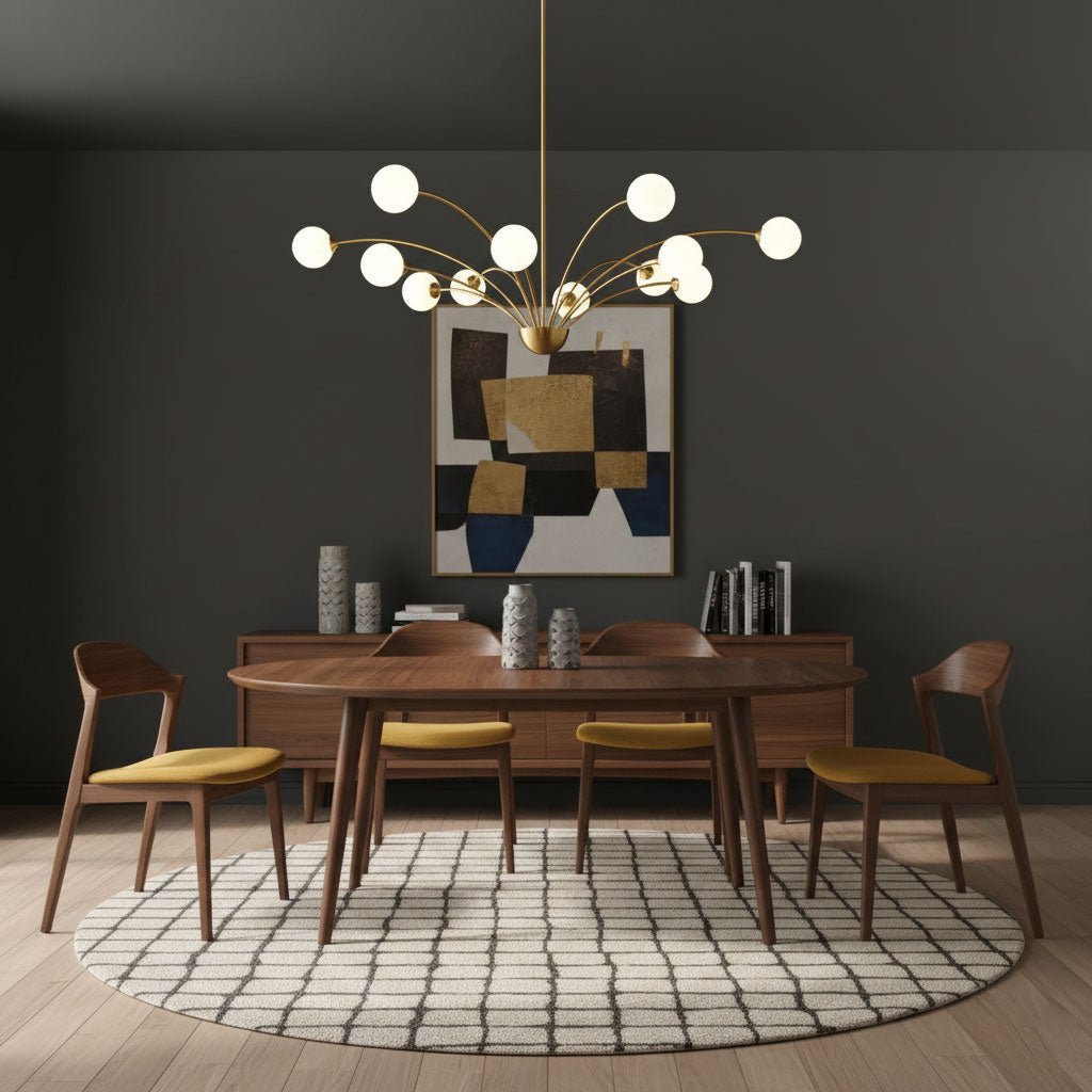 Lustre Millender à 8 bras avec finition dorée