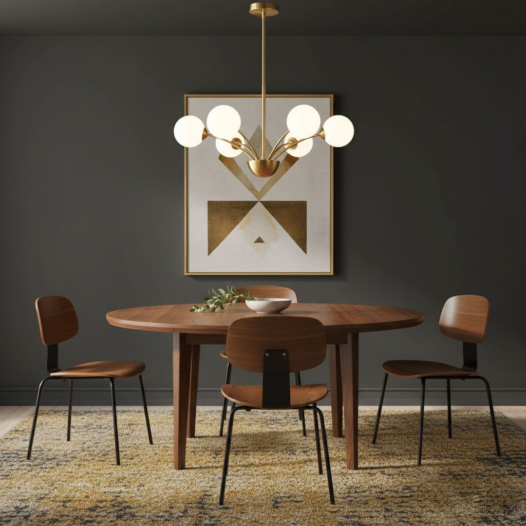 Lustre Millender à 8 bras avec finition dorée