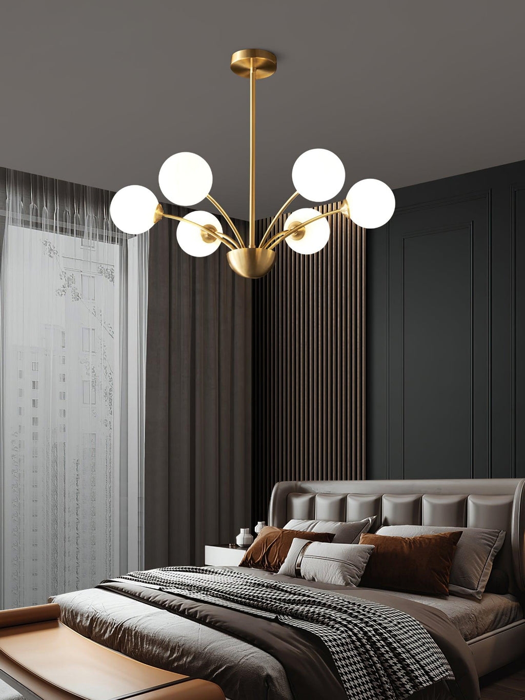 Lustre Millender à 8 bras avec finition dorée