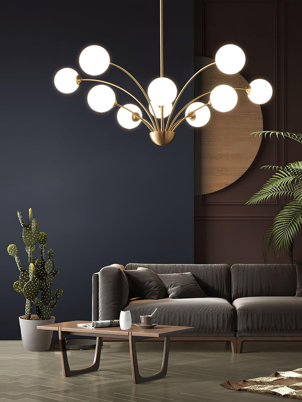 Lustre Millender à 8 bras avec finition dorée
