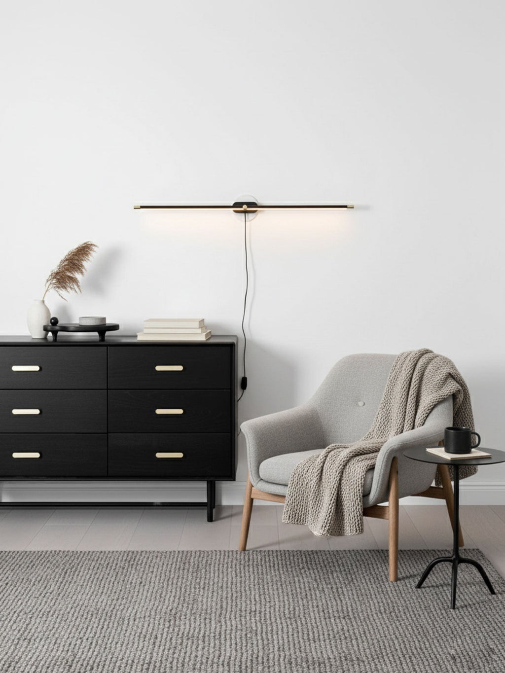 Minimalistische lineaire insteekbare ledwandlamp
