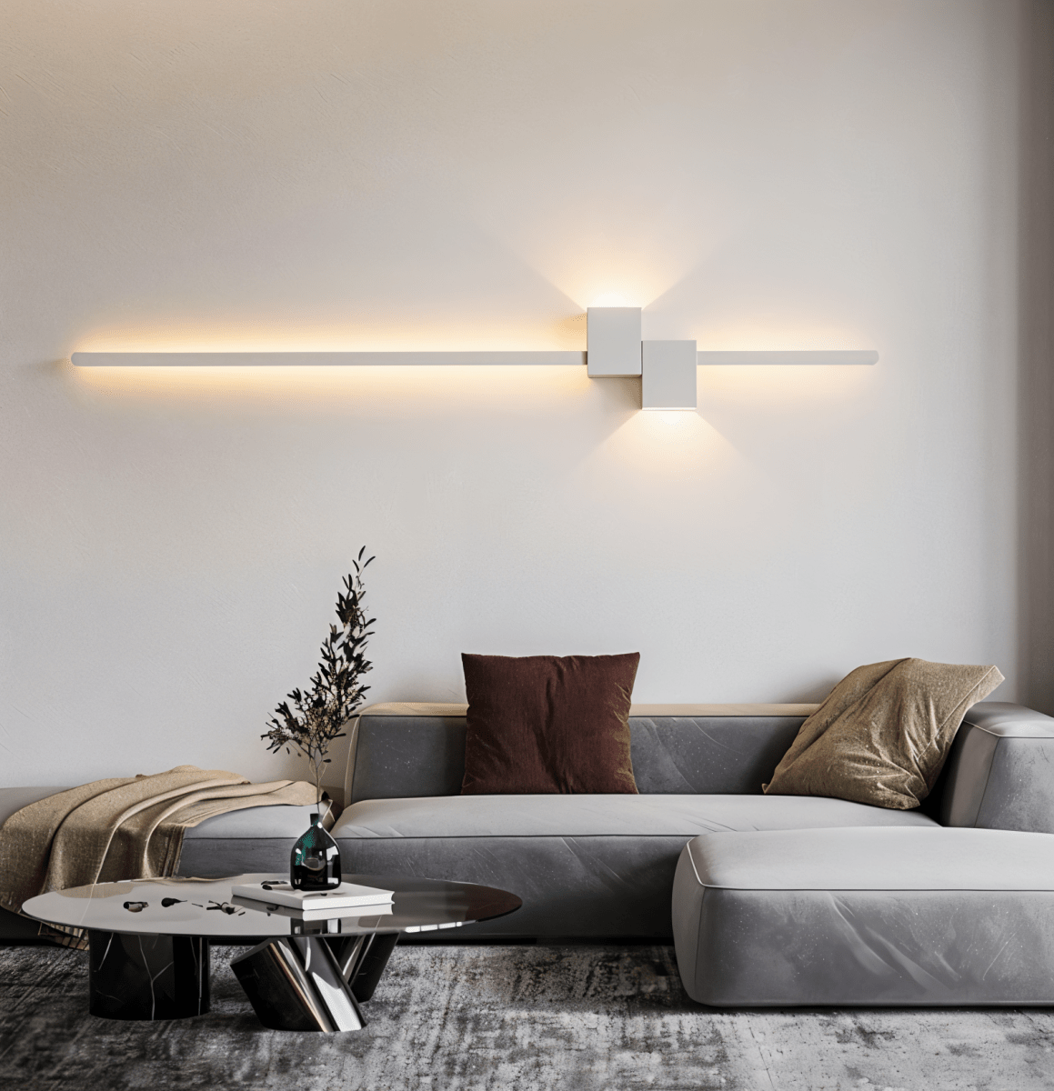 Applique murale LED minimaliste AeroLine pour salons luxueux à l’ambiance moderne