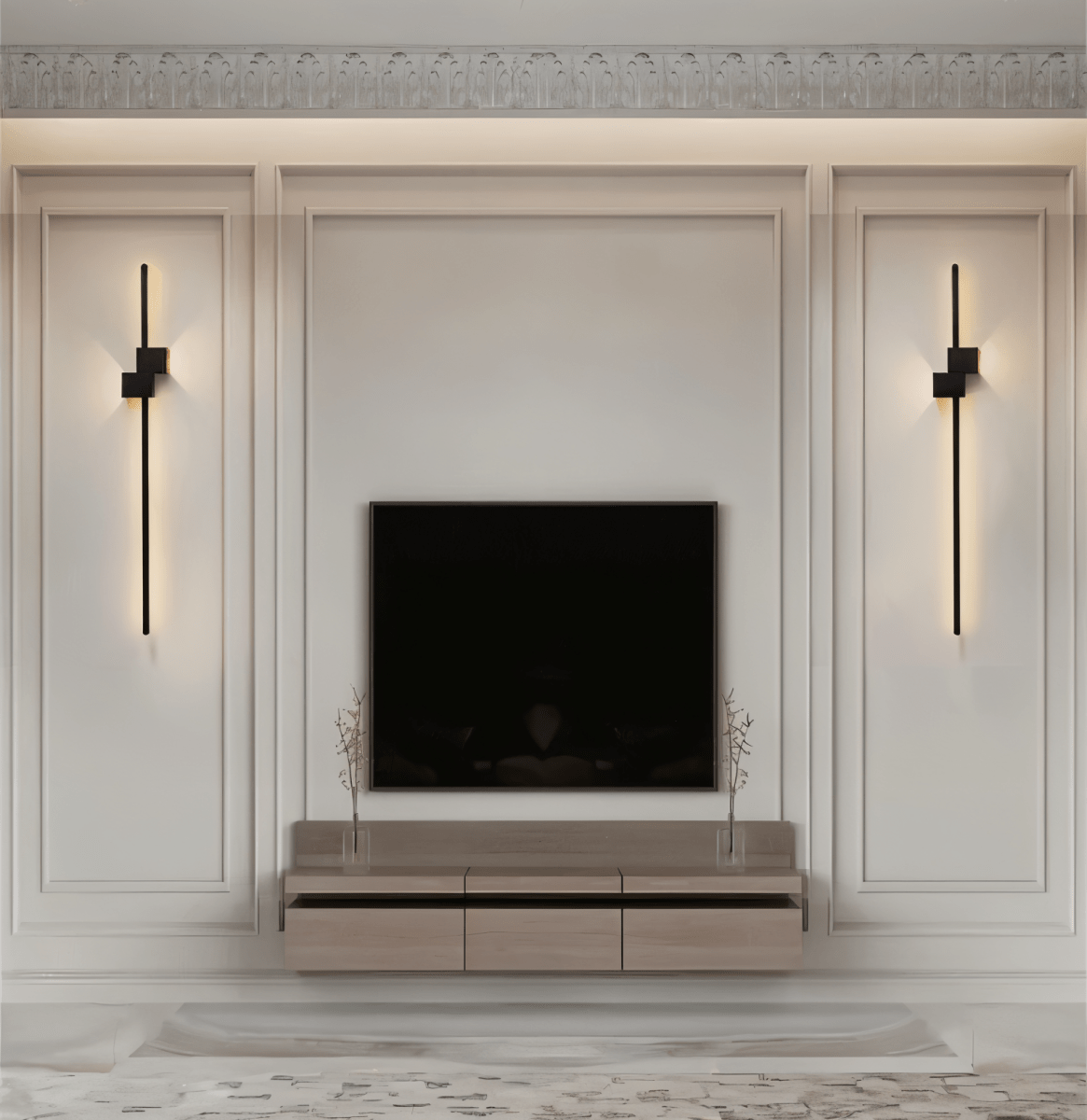 Applique murale LED minimaliste AeroLine pour salons luxueux à l’ambiance moderne