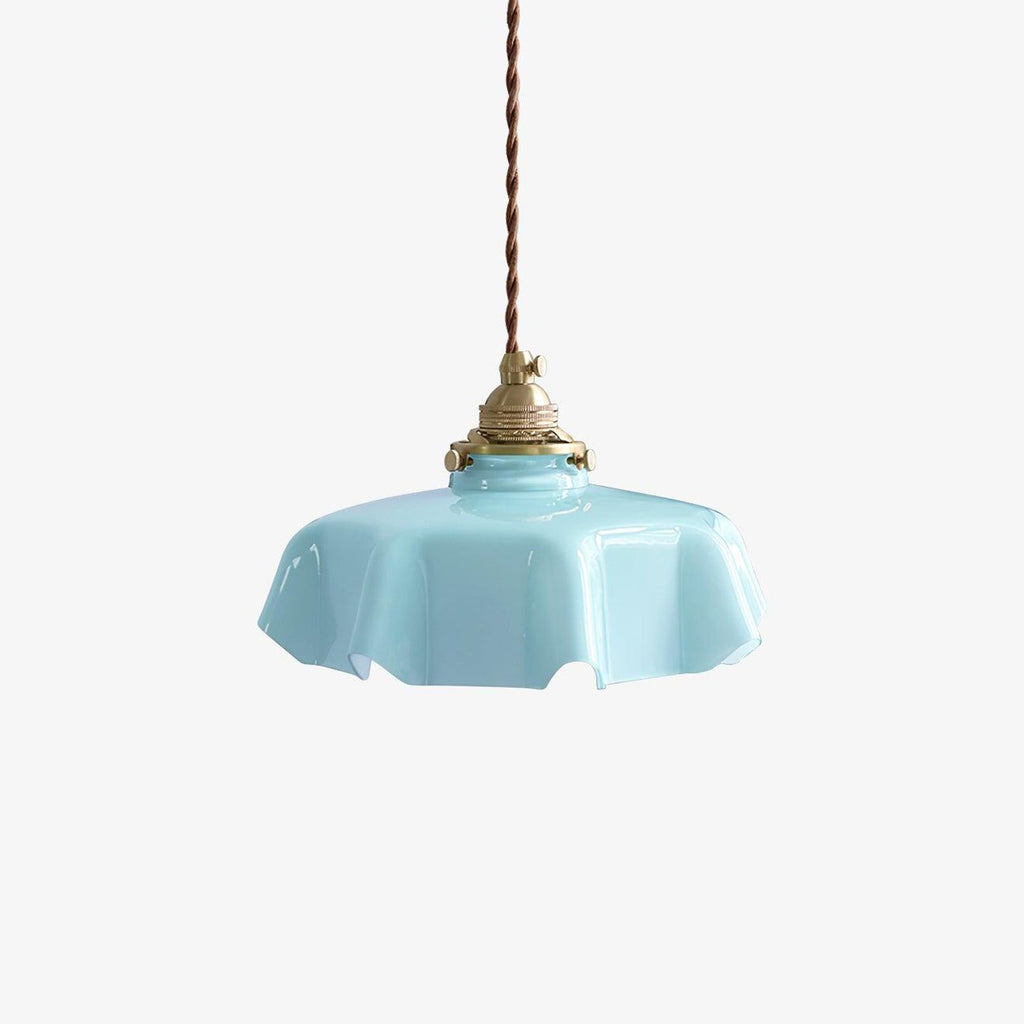Francouzské květinové plisované závěsné svítidlo — vintage design osvětlení