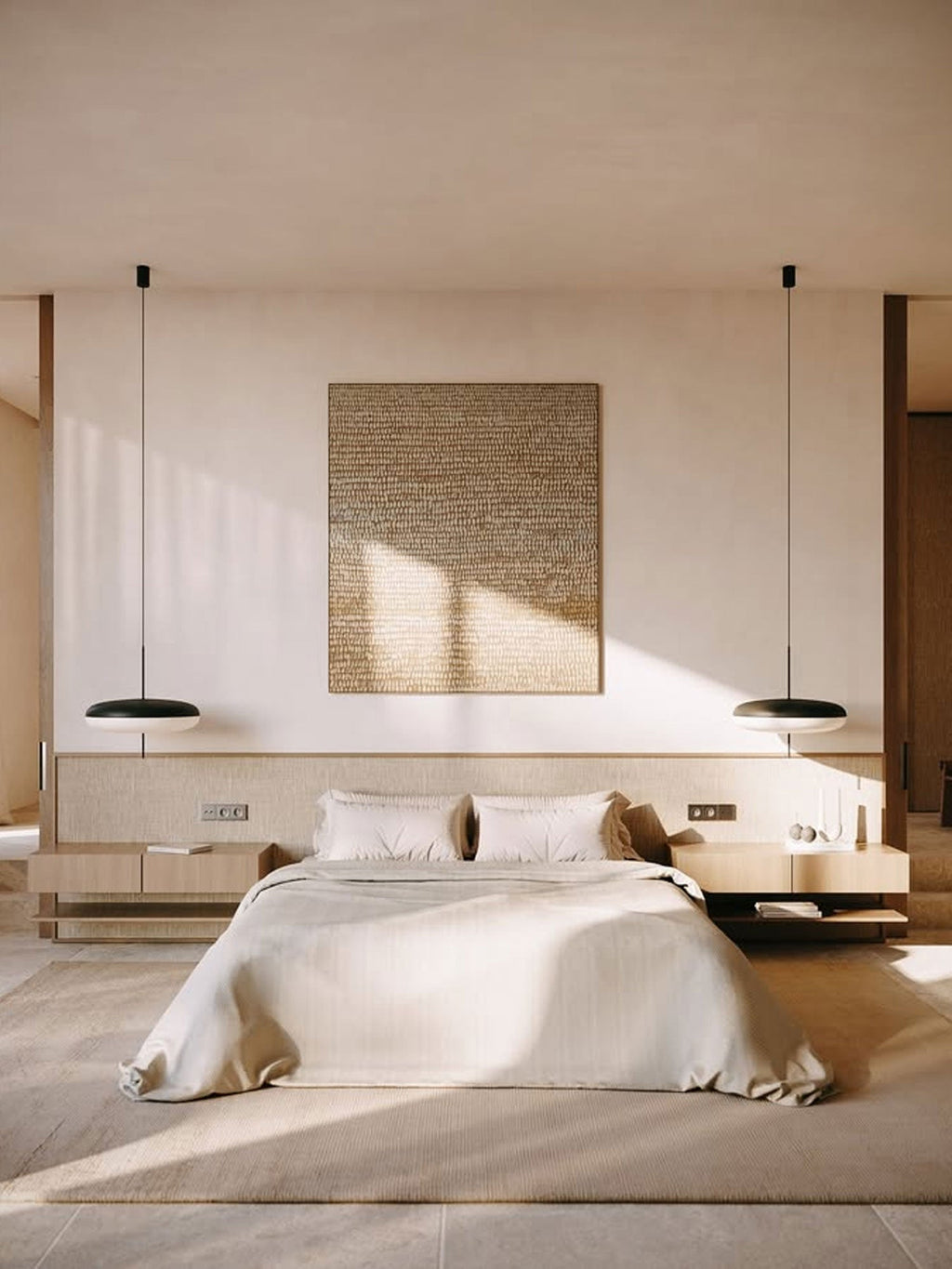 Minimalistische Pendelleuchte mit Opalglasschirm