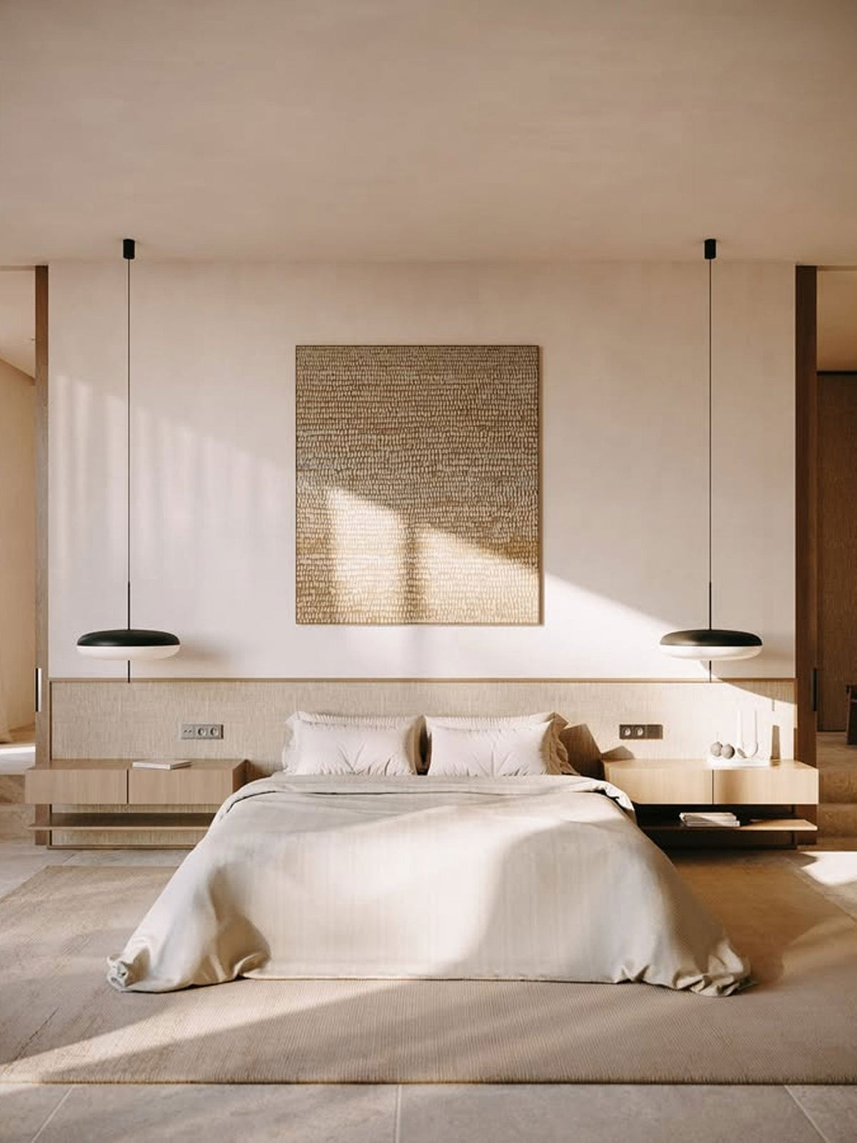 Minimalistische Pendelleuchte mit Opalglasschirm