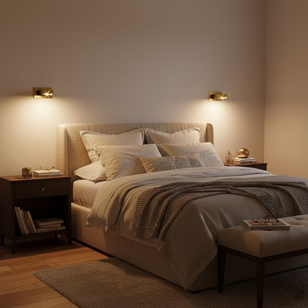 Lampada da lettura LED moderna da comodino — Interruttore a pressione nascosto