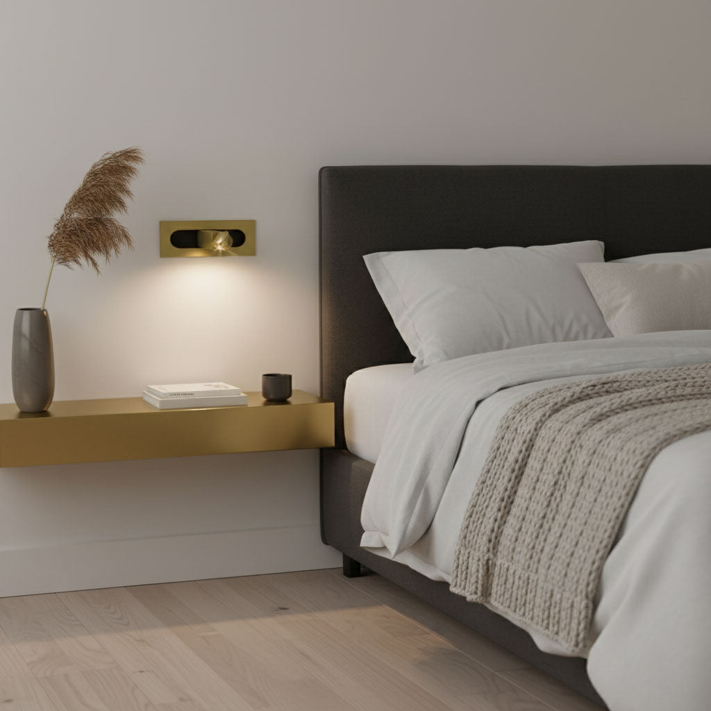 Lampada da lettura LED moderna da comodino — Interruttore a pressione nascosto